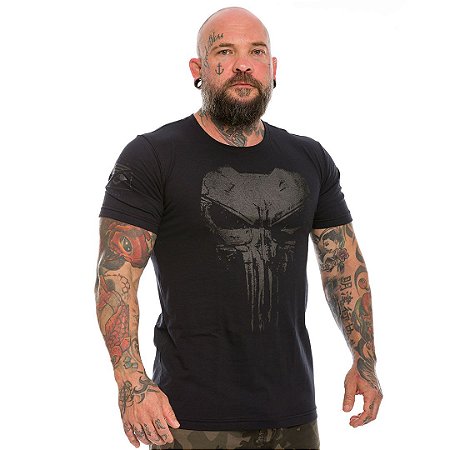 Camiseta Masculina Dark Line Punisher Plate Team Six