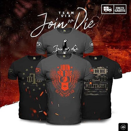 Kit 4 Camisetas Masculinas Concept Line Join Or Die Team Six