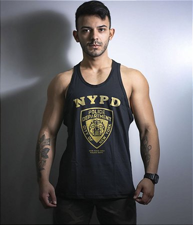 Camiseta Regata Militar Police NYPD Gold Line