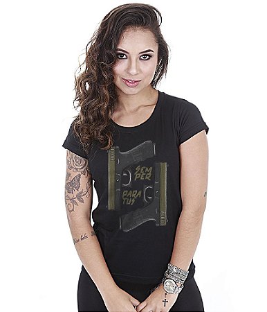 Camiseta Feminina Concept Line Baby Look Glock Semper Paratus