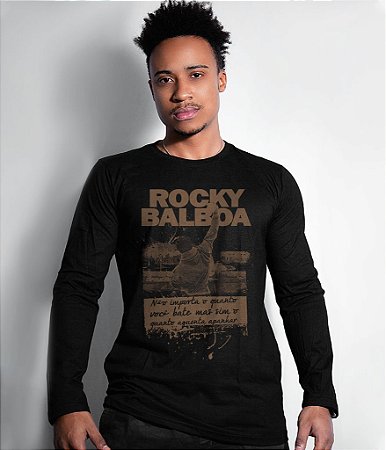Camiseta Manga Longa Rocky Balboa Masculina