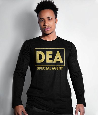 Camiseta Manga Longa DEA Special Agent Gold Line