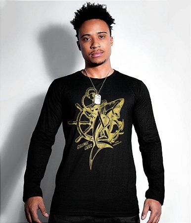 Camiseta Masculina Grumec Gola Manga Longa Gold Line Masculina