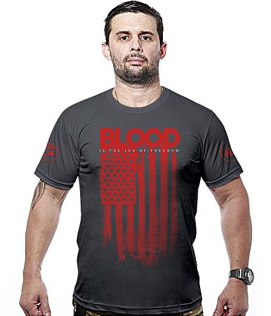 Camiseta Masculina Blood Is The Ink Of Freedom Hurricane Line Team Six Brasil