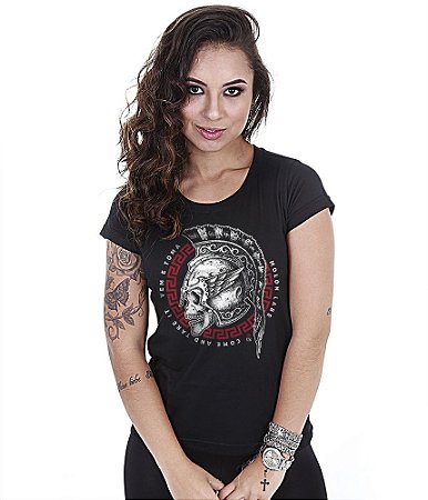 Camiseta Baby Look Feminina GUFZ6 Molon Labe Come And Take It