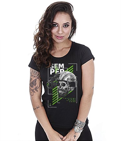 Camiseta Baby Look Feminina GUFZ6 Semper Fi Night Vision Gear