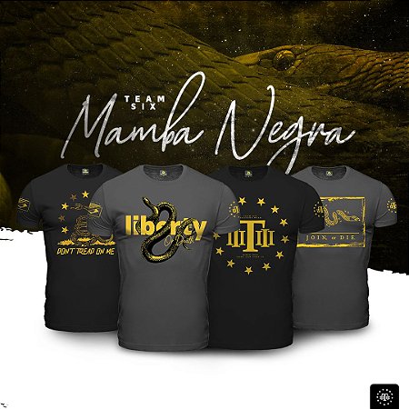 Kit 4 Camisetas Masculinas Liberty Mamba Negra Team Six