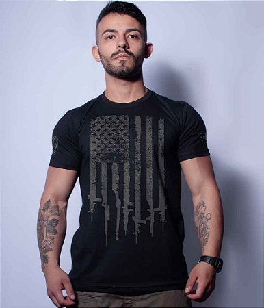 Camiseta Masculina Squad T6 Magnata EUA Flag Arms