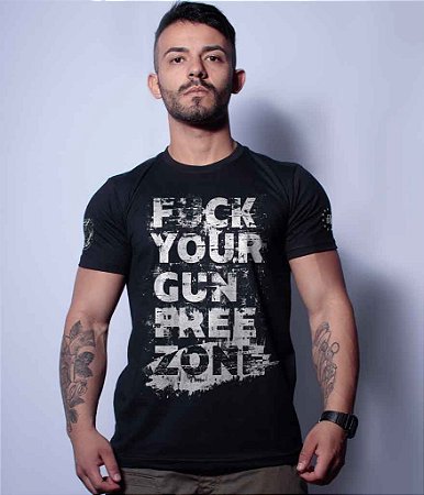 Camiseta Masculina Squad T6 Magnata Fuck Your Gun Free Zone
