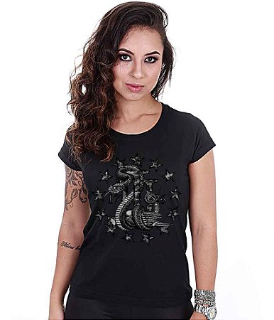 Camiseta Baby Look Feminina Squad T6 Magnata Join Or Die Three Percent