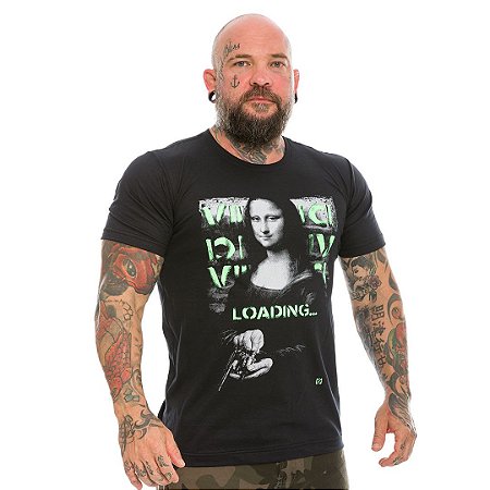 Camiseta Masculina Casual Vidi Vici Loading Monalisa