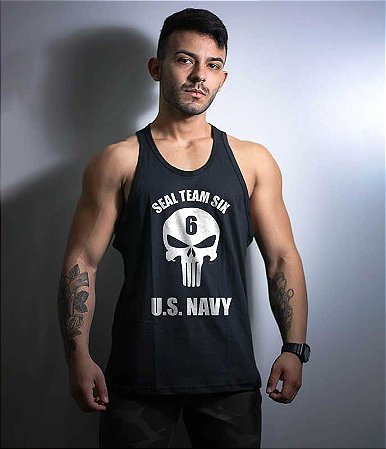 Camiseta Regata Punisher Navy Seal Masculina Team Six Brasil