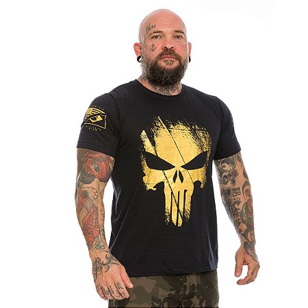 Camiseta Masculina Punisher Original Gold Line Team Six