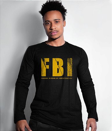 Camiseta Manga Longa FBI Masculina