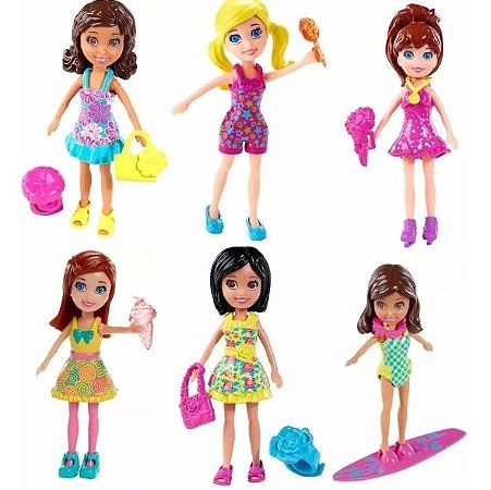 6 Boneca Polly Pocket Original Modelos Sortidos