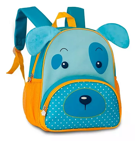 Mochila Infantil Costas Clio Pets Cachorrinho Azul Zoo Original
