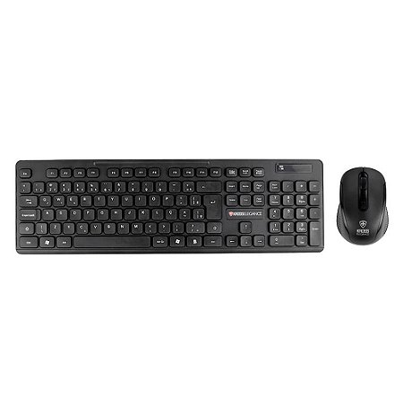 Teclado e Mouse Sem Fio Kross Wireless, USB, ABNT2, Preto - KE-KM558V1 - Kross Elegance