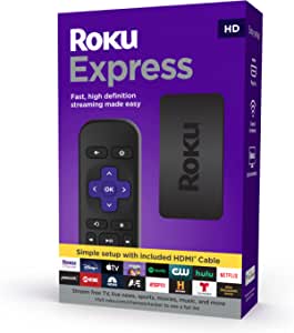 Roku Express 4K, Streaming em 4K, Transforma sua TV em Smart TV, Com controle remoto e cabo HDMI incluídos. Preto