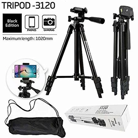Tripé Para Câmera E Celular 1.2 Metro Tripod 3120A - BYZ-0902