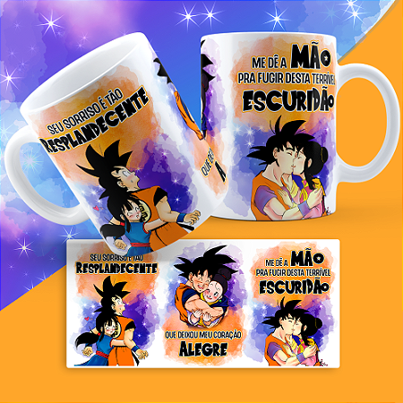 Caneca GOKU E CHI CHI SORRISO RESPLANDECENTE