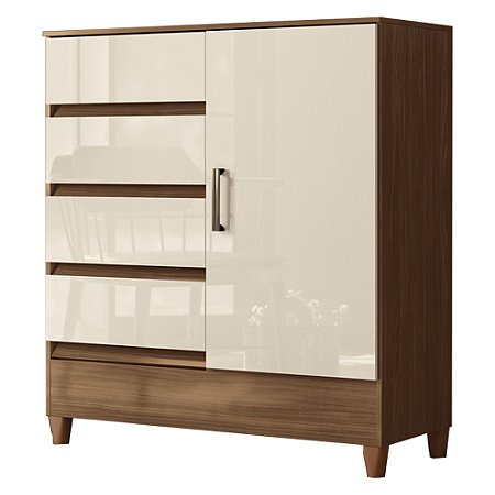 CÔMODA SANTOS ANDIRA FIT 1.4 01 PTS E 04 GVT JEQUITIBÁ/OFF