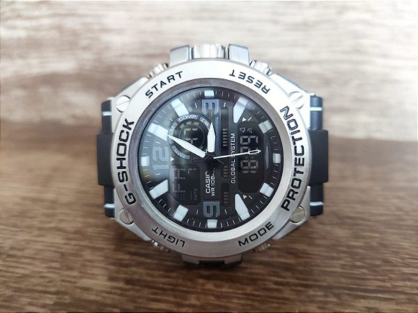 g shock preto e prata