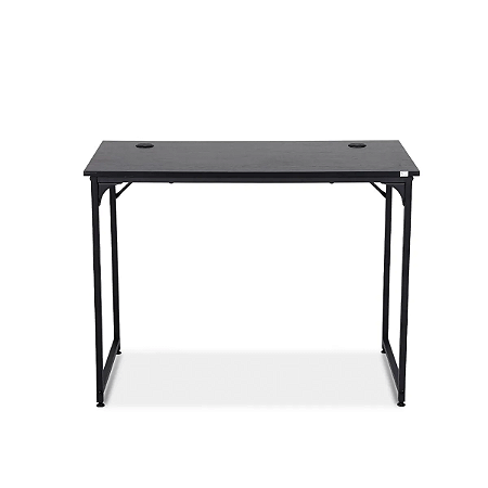 Mesa Escritório GET Office Preta 100x50x74cm Estrutura Metálica Passa Cabos 72325