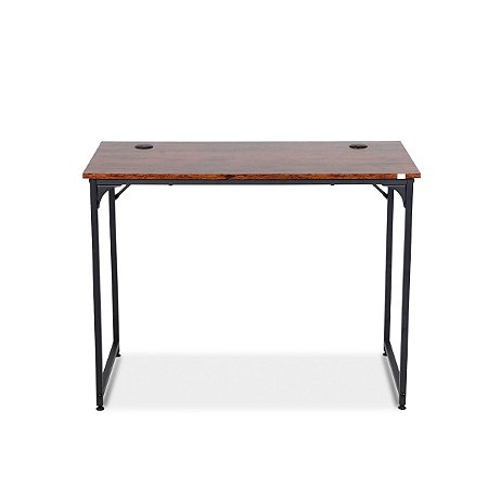 Mesa Escritório GET Office Retrô Marrom 100x50x74cm MDP 15mm Passa Cabos 72327