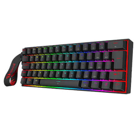 Teclado Gamer Redragon Fizz Magnetic+ K617RGB-MP-PT, 60%, ABNT2, RGB, AmberMag, 8000Hz, Preto