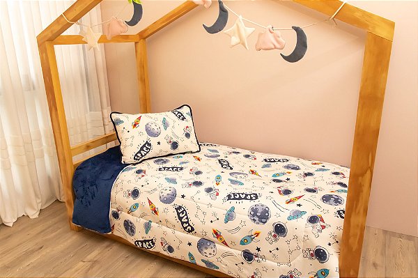 Coberdrom com Fleece Space Azul