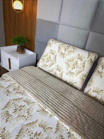 Coberdrom com Fleece Vintage Chocolate Gold Home