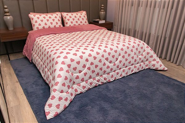 Coberdrom com Fleece Love Rose