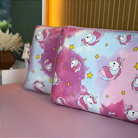 Jogo de Lençol com Elástico em Malha 100% Algodão Unicórnio Rose Gold Home