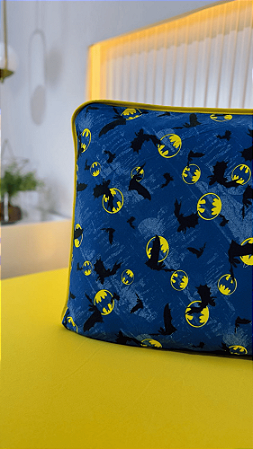 Kit com 2 Fronhas em Malha 100% Algodão Bat Amarelo Gold Home