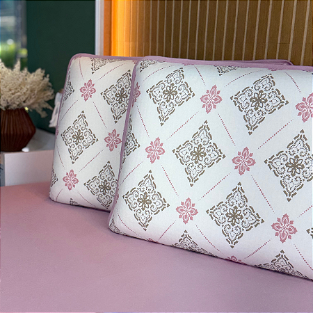 Jogo de Lençol com Elástico em Malha 100% Algodão Braga Rose Gold Home