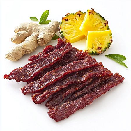 Revills Beef Jerky Sabor Abacaxi com Gengibre - 250 gramas