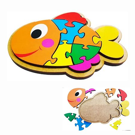 Brinquedo Educativo Quebra-Cabeça Infantil - Peixe - Total Bag