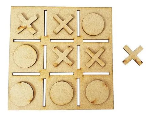 Jogo da Velha Tic Tac Toe em Madeira mdf