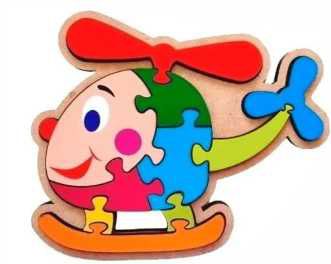 Brinquedo Educativo Quebra cabeça Infantil - Helicóptero