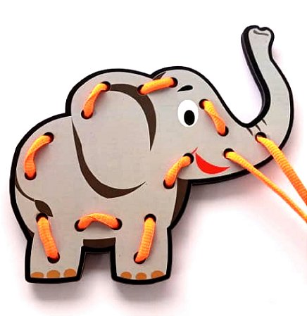 Brinquedo Para Coordenação Motora Alinhavos Elefante