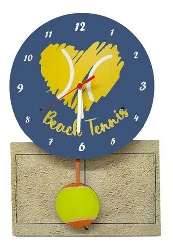 Relógio Parede Pendulo Beach Tennis + Tábua Churrasco Presen