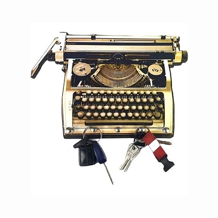 Porta chaves máquina de escrever antiga organizador decor vintage retro