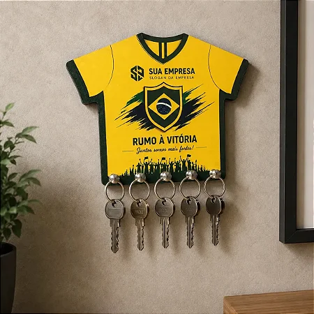 Kit 50 Porta Chaves Brasil Mdf Personalizados Com Sua Marca