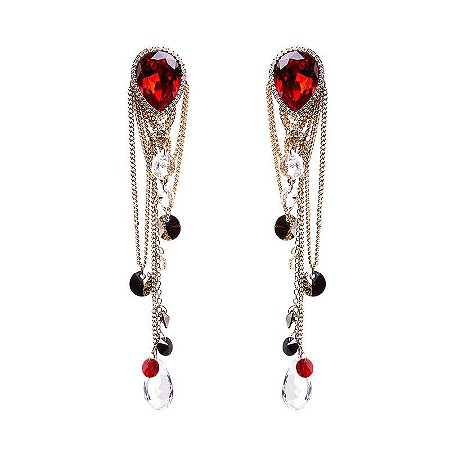 Brincos Swarovski no banho ouro