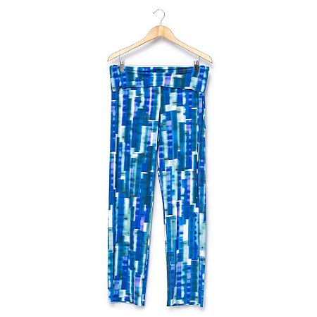 Calça Azul Estampada YOGINI - Tamanho G