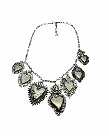 Colar Prata Corações