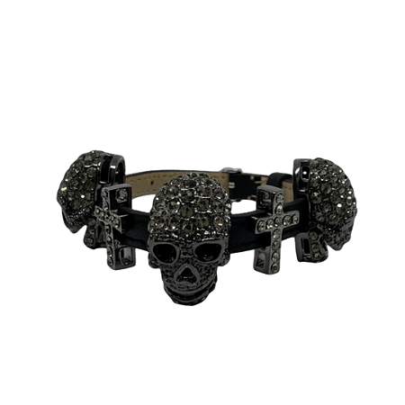 Bracelete Caveiras Cravejadas