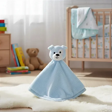 Naninha Para Bebê em Microfibra Cachorrinho Azul - Loaní