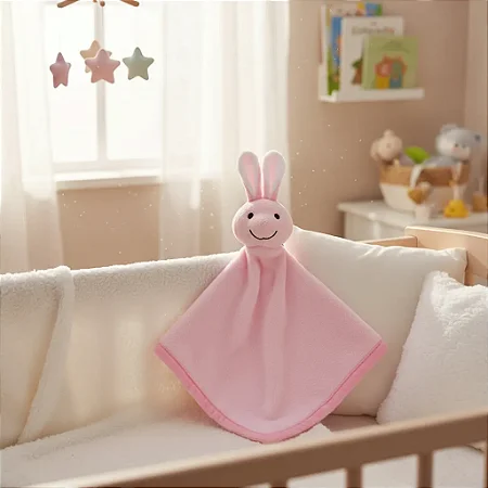 Naninha Para Bebê em Microfibra Coelhinha Rosa - Loaní