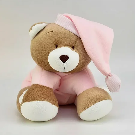 Pelúcia Infantil Que Vira Travesseiro Urso Nino Rosa - Zip